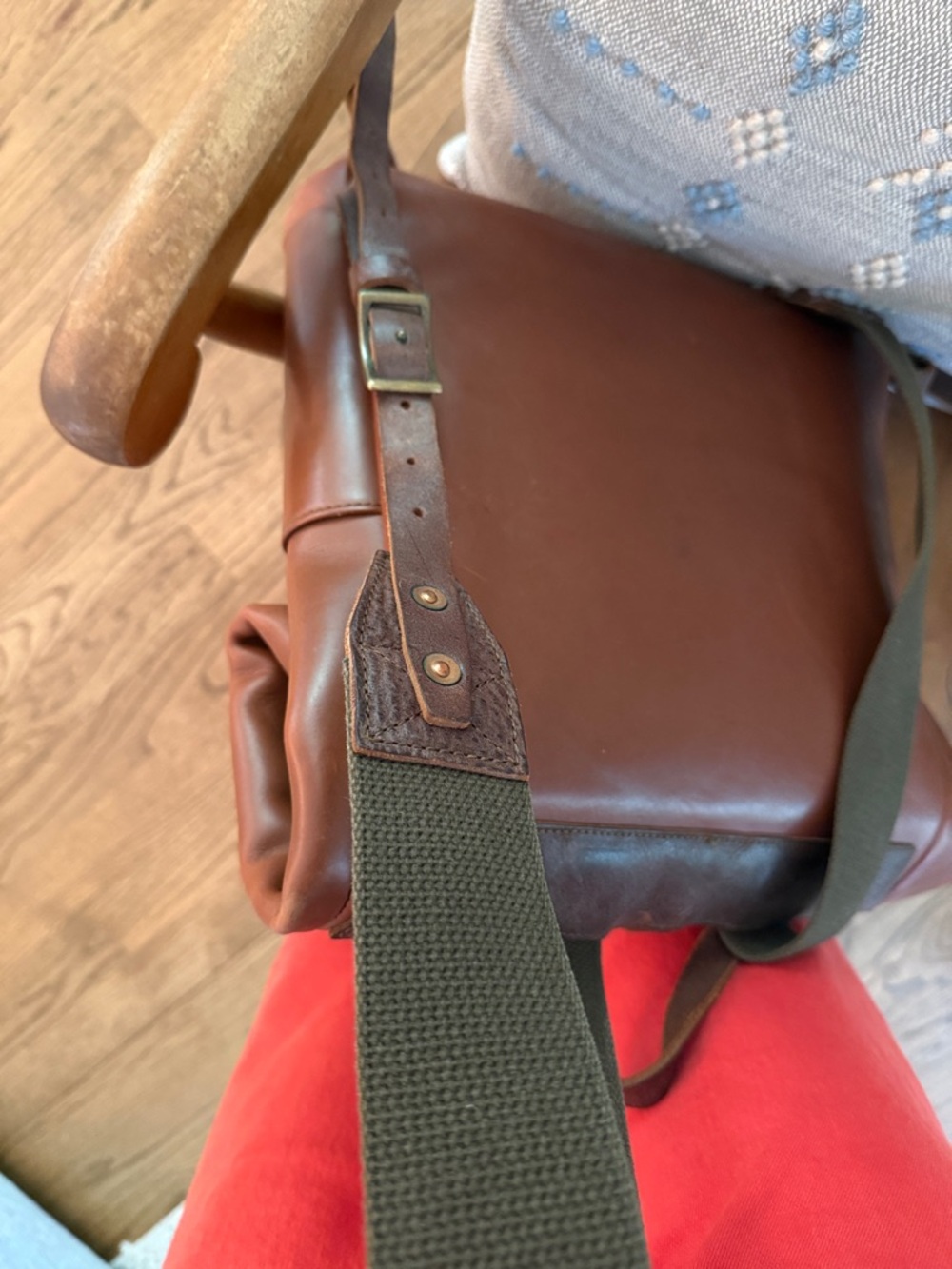 WP Standard Roll-Top Backpack - Brown Leather Army Vintage Style - Picture 6 of 6